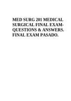 MED SURG 201 Medical Surgical Final Exam Study Guide & Review &vert; Practice Questions&comma; Nursing Concepts and Exam Preparation