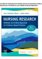 Test Bank for Nursing Research&colon; Methods and Critical Appraisal for Evidence-Based Practice&comma; 11th Edition by Geri LoBiondo-Wood & Judith Haber &vert; Complete Chapters&NewLine;&NewLine;