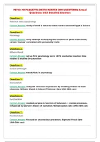 PSYCH 10 PAQUETTE-SMITH WINTER 2019 &lpar;MIDTERM&rpar; Actual&NewLine;Questions with Detailed Answers&NewLine;