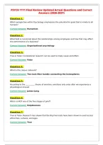 PSYCH 1111 Final Review Updated Actual Questions and Correct&NewLine;Answers &lpar;2026-2027&rpar;&NewLine;