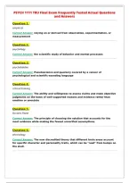 PSYCH 1111 TRU Final Exam Frequently Tested Actual Questions&NewLine;and Answers&NewLine;