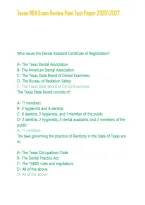 Texas RDA Exam Review&period;Final Test Paper 20262027&period;&NewLine;
