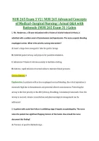 NUR 265 Exam 3 V2 &vert; NUR 265 Advanced Concepts &NewLine;of Medical&ndash;Surgical Nursing &vert; Actual Q&A with &NewLine;Rationale &lpar;NUR 265 Exam 3&rpar; &vert; Galen