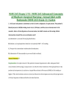 NUR 265 Exam 1 V1 &vert; NUR 265 Advanced Concepts &NewLine;of Medical&ndash;Surgical Nursing &vert; Actual Q&A with &NewLine;Rationale &lpar;NUR 265 Exam 1&rpar; &vert; Galen 