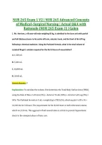 NUR 265 Exam 1 V2 &vert; NUR 265 Advanced Concepts &NewLine;of Medical&ndash;Surgical Nursing &vert; Actual Q&A with &NewLine;Rationale &lpar;NUR 265 Exam 1&rpar; &vert; Galen 