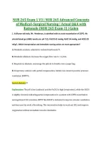 NUR 265 Exam 1 V1&ndash;V3 &vert; NUR 265 Advanced Concepts of Medical&ndash;Surgical Nursing &vert; Actual Q&A with Rationale &lpar;NUR265 Exam 1&rpar; &vert; Galen