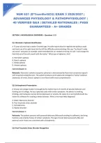 NUR 631 &lpar;D'Youville&sol;GCU&rpar; EXAM 3 2026&sol;2027 &vert; ADVANCED PHYSIOLOGY & PATHOPHYSIOLOGY &vert; 40 VERIFIED Q&A &vert; DETAILED RATIONALES &vert; PASS GUARANTEED &ndash; A&plus; GRADED
