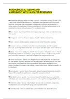 PSYCHOLOGICAL TESTING AND&NewLine;ASSESSMENT WITH VALIDATED RESPONSES