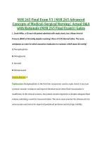 NUR 265 Final Exam V3 &vert; NUR 265 Advanced &NewLine;Concepts of Medical&ndash;Surgical Nursing &vert; Actual Q&A &NewLine;with Rationale &lpar;NUR 265 Final Exam&rpar; &vert; Galen 