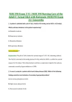 NUR 390 Exam 3 V1 &vert; NUR 390 Nursing Care of the &NewLine;Adult I &vert; Actual Q&A with Rationale &lpar;NUR390 Exam &NewLine;3&rpar; &vert; Concordia