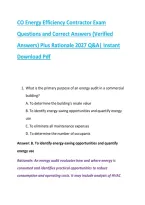 CO Energy Efficiency Contractor Exam &NewLine;Questions and Correct Answers &lpar;Verified &NewLine;Answers&rpar; Plus Rationale 2027 Q&A&vert; Instant &NewLine;Download Pdf 