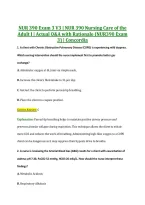 NUR 390 Exam 3 V3 &vert; NUR 390 Nursing Care of the &NewLine;Adult I &vert; Actual Q&A with Rationale &lpar;NUR390 Exam &NewLine;3&rpar; &vert; Concordia 