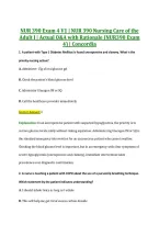 NUR 390 Exam 4 V1 &vert; NUR 390 Nursing Care of the &NewLine;Adult I &vert; Actual Q&A with Rationale &lpar;NUR390 Exam &NewLine;4&rpar; &vert; Concordia