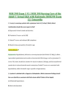 NUR 390 Exam 1 V1 &vert; NUR 390 Nursing Care of the &NewLine;Adult I &vert; Actual Q&A with Rationale &lpar;NUR390 Exam &NewLine;1&rpar; &vert; Concordia