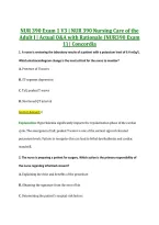 NUR 390 Exam 1 V3 &vert; NUR 390 Nursing Care of the &NewLine;Adult I &vert; Actual Q&A with Rationale &lpar;NUR390 Exam &NewLine;1&rpar; &vert; Concordia