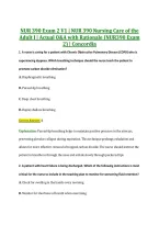 NUR 390 Exam 2 V1 &vert; NUR 390 Nursing Care of the &NewLine;Adult I &vert; Actual Q&A with Rationale &lpar;NUR390 Exam &NewLine;2&rpar; &vert; Concordia 