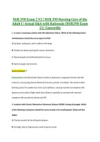 NUR 390 Exam 2 V2 &vert; NUR 390 Nursing Care of the &NewLine;Adult I &vert; Actual Q&A with Rationale &lpar;NUR390 Exam &NewLine;2&rpar; &vert; Concordia 