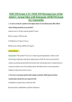NUR 390 Exam 2 V3 &vert; NUR 390 Nursing Care of the &NewLine;Adult I &vert; Actual Q&A with Rationale &lpar;NUR390 Exam &NewLine;2&rpar; &vert; Concordia 