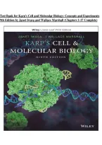 Test Bank for Karp&rsquo;s Cell and Molecular Biology&colon; Concepts and Experiments&comma; 9th Edition by Gerald Karp&comma; Janet Iwasa & Wallace Marshall &vert; Chapters 1&ndash;17 Complete&NewLine;&NewLine;
