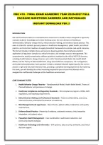 HSC 410 - FINAL EXAM ACADEMIC YEAR 2026-2027 FULL PACKAGE QUESTIONS ANSWERS