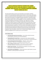 OUTH CAROLINA ESTHETICS INSTRUCTOR LICENSE EXAMINATION 