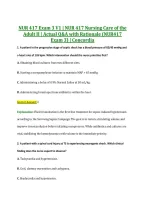NUR 417 Exam 3 V1 &vert; NUR 417 Nursing Care of the &NewLine;Adult II &vert; Actual Q&A with Rationale &lpar;NUR417 &NewLine;Exam 3&rpar; &vert; Concordia 
