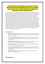 BPI HOME ENERGY PROFESSIONAL &lpar;HEP&rpar; ENERGY AUDITOR EXAMINATION 
