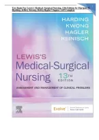 Test Bank for Lewis&rsquo;s Medical-Surgical Nursing&colon; Assessment and Management of Clinical Problems&comma; 13th Edition by Mariann M&period; Harding&comma; Jeffrey Kwong & Debra Hagler &vert; Chapters 1&ndash;69 Complete