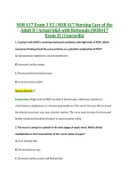 NUR 417 Exam 3 V2 &vert; NUR 417 Nursing Care of the &NewLine;Adult II &vert; Actual Q&A with Rationale &lpar;NUR417 &NewLine;Exam 3&rpar; &vert; Concordia
