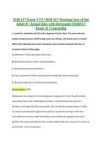NUR 417 Exam 3 V3 &vert; NUR 417 Nursing Care of the &NewLine;Adult II &vert; Actual Q&A with Rationale &lpar;NUR417 &NewLine;Exam 3&rpar; &vert; Concordia