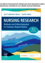 Nursing Research 11th Edition Test Bank &vert; LoBiondo-Wood & Haber &vert; Methods&comma; Critical Appraisal & Evidence-Based Practice