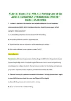 NUR 417 Exam 1 V2 &vert; NUR 417 Nursing Care of the &NewLine;Adult II &vert; Actual Q&A with Rationale &lpar;NUR417 &NewLine;Exam 1&rpar; &vert; Concordia