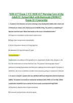 NUR 417 Exam 1 V3 &vert; NUR 417 Nursing Care of the &NewLine;Adult II &vert; Actual Q&A with Rationale &lpar;NUR417 &NewLine;Exam 1&rpar; &vert; Concordia 