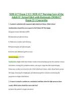 NUR 417 Exam 2 V2 &vert; NUR 417 Nursing Care of the &NewLine;Adult II &vert; Actual Q&A with Rationale &lpar;NUR417 &NewLine;Exam 2&rpar; &vert; Concordia