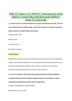 NUR 417 Exam 2 V3 &vert; NUR 417 Nursing Care of the &NewLine;Adult II &vert; Actual Q&A with Rationale &lpar;NUR417 &NewLine;Exam 2&rpar; &vert; Concordia 