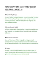 PSYCHOLOGY 2301 EXAM 1 FULLY SOLVED&NewLine;TEST PAPER GRADED A&plus;