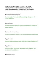 PSYCHOLOGY 2301 EXAM 2 ACTUAL&NewLine;QUESTIONS WITH VERIFIED SOLUTIONS&NewLine;