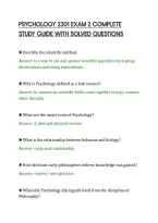 PSYCHOLOGY 2301 EXAM 2 COMPLETE&NewLine;STUDY GUIDE WITH SOLVED QUESTIONS&NewLine;