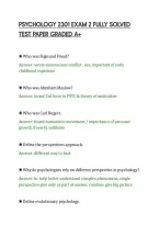 PSYCHOLOGY 2301 EXAM 2 FULLY SOLVED&NewLine;TEST PAPER GRADED A&plus;&NewLine;