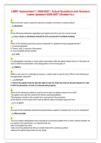 LMRT Assessment 1 2026&sol;2027 &vert; Actual Questions and Answers&NewLine;Latest Updated 2026&sol;2027 &lpar;Graded A&plus;&rpar;