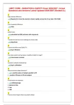 LMRT CORE - RADIATION & SAFETY Exam 2026&sol;2027 &vert; Actual&NewLine;Questions and Answers Latest Updated 2026&sol;2027 &lpar;Graded A&plus;&rpar;