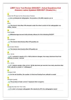LMRT Core Test Review 2026&sol;2027 &vert; Actual Questions And&NewLine;Answers Latest Updated 2026&sol;2027 &lpar;Graded A&plus;&rpar;