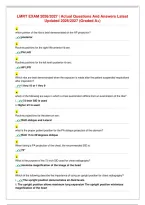 LMRT EXAM 2026&sol;2027 &vert; Actual Questions And Answers Latest&NewLine;Updated 2026&sol;2027 &lpar;Graded A&plus;&rpar;