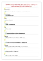 LMRT Final Exam 2026&sol;2027 &vert; Actual Questions and Answers&NewLine;Latest Updated 2026&sol;2027 &lpar;Graded A&plus;&rpar;