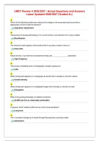 LMRT Review 4 2026／2027 ｜ Actual Questions and Answers Latest Updated 2026／2027 &lpar;Graded A&plus;&rpar;&period;