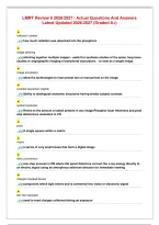 LMRT Review 6 2026／2027 ｜ Actual Questions And Answers Latest Updated 2026／2027 &lpar;Graded A&plus;&rpar;