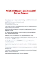 ACCT 2302 Exam 4 Questions With Correct Answers
