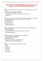 LMRT State Exam Review 2026／2027 ｜ Actual Questions and Answers Latest Updated 2026／2027