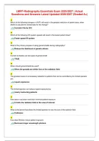 LMRT-Radiography Essentials Exam 2026／2027 ｜ Actual Questions and Answers Latest Updated 2026／