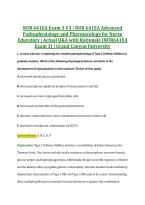 NUR 641EA Exam 3 V3 &vert; NUR 641EA Advanced &NewLine;Pathophysiology and Pharmacology for Nurse &NewLine;Educators &vert; Actual Q&A with Rationale &lpar;NUR641EA &NewLine;Exam 3&rpar; &vert; Grand Canyon University 
